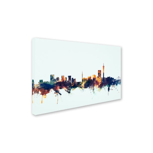 Michael Tompsett 'Johannesburg Skyline Blue' Canvas Art,16x24